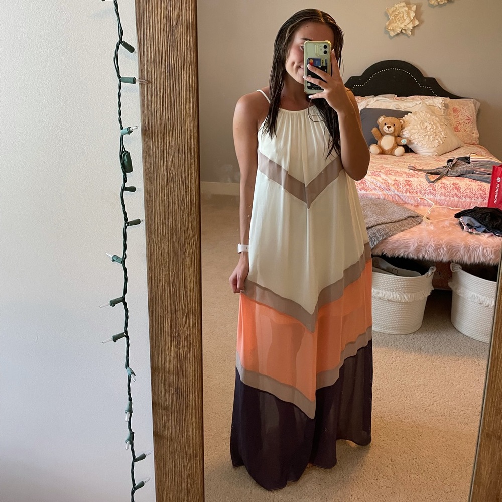 She + Sky Chevron Maxi Dress